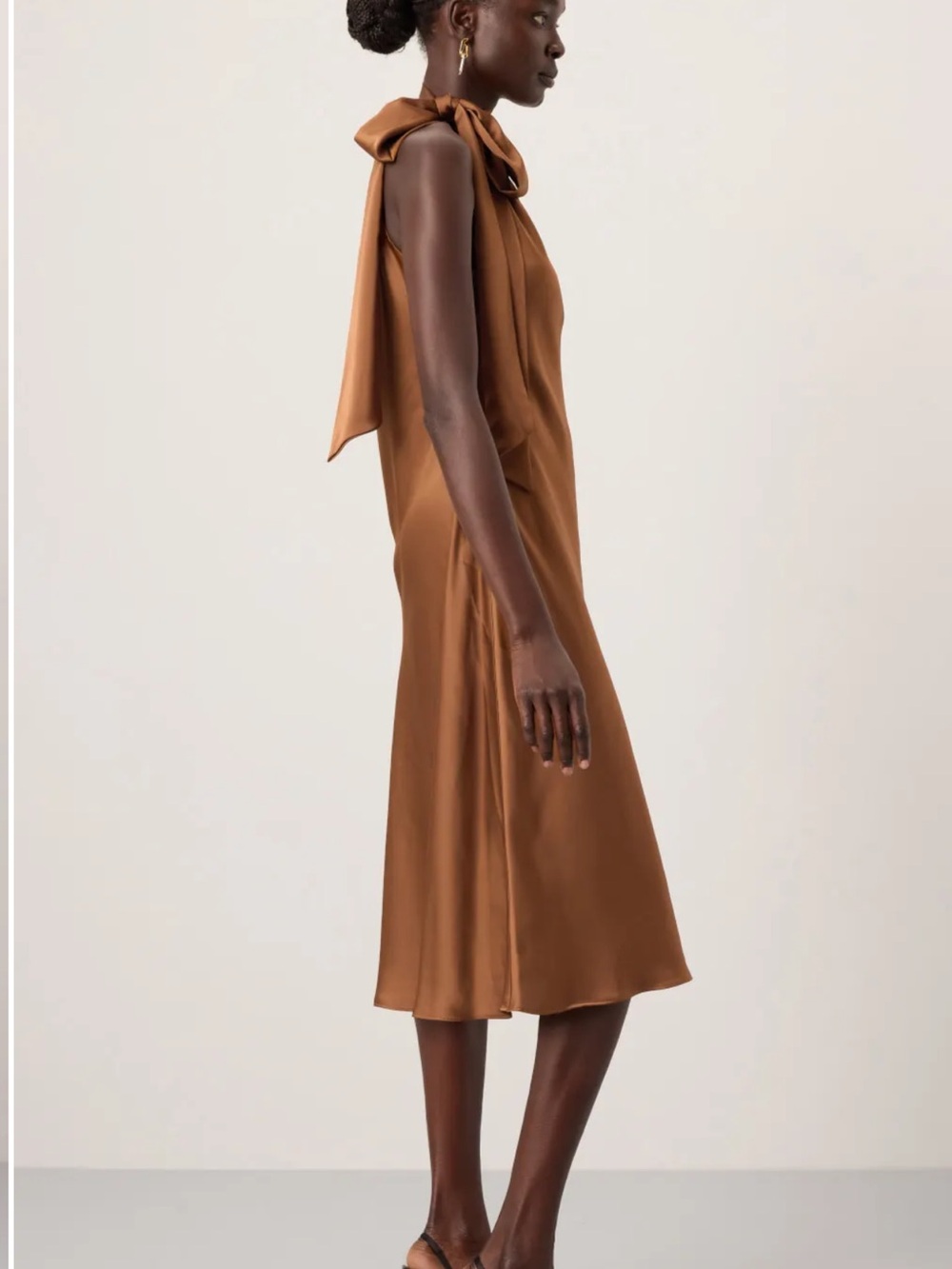 Ralph Lauren One-Shoulder Tie-Neck Dress - Picture 3 of 8